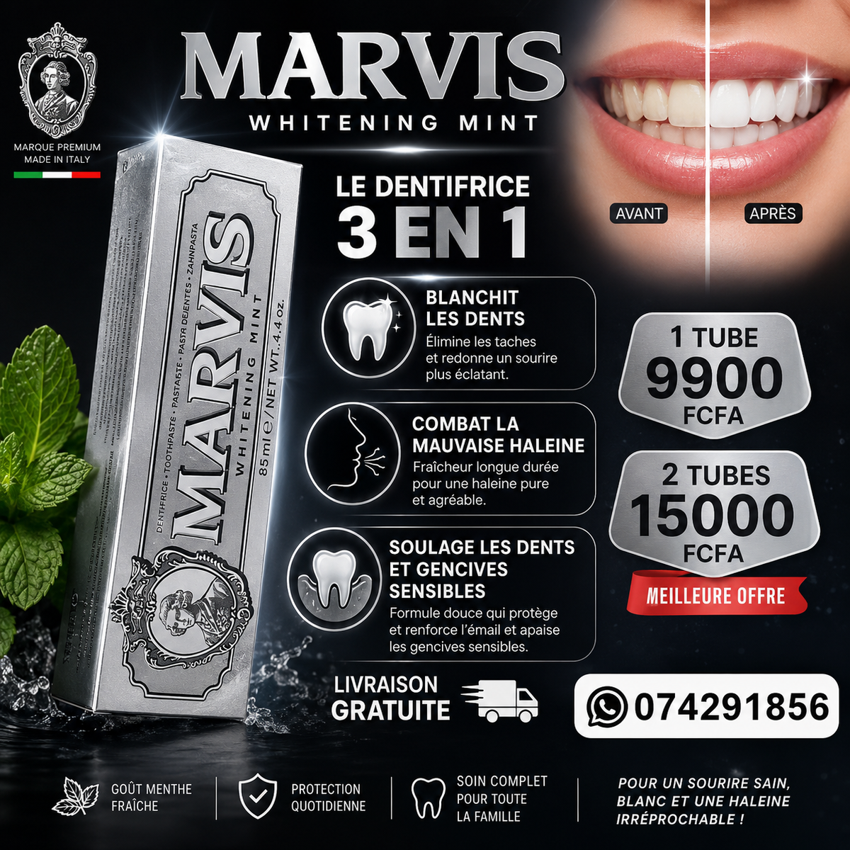 Le blanchiment des dents révolutionné par le dentifrice Marvis !