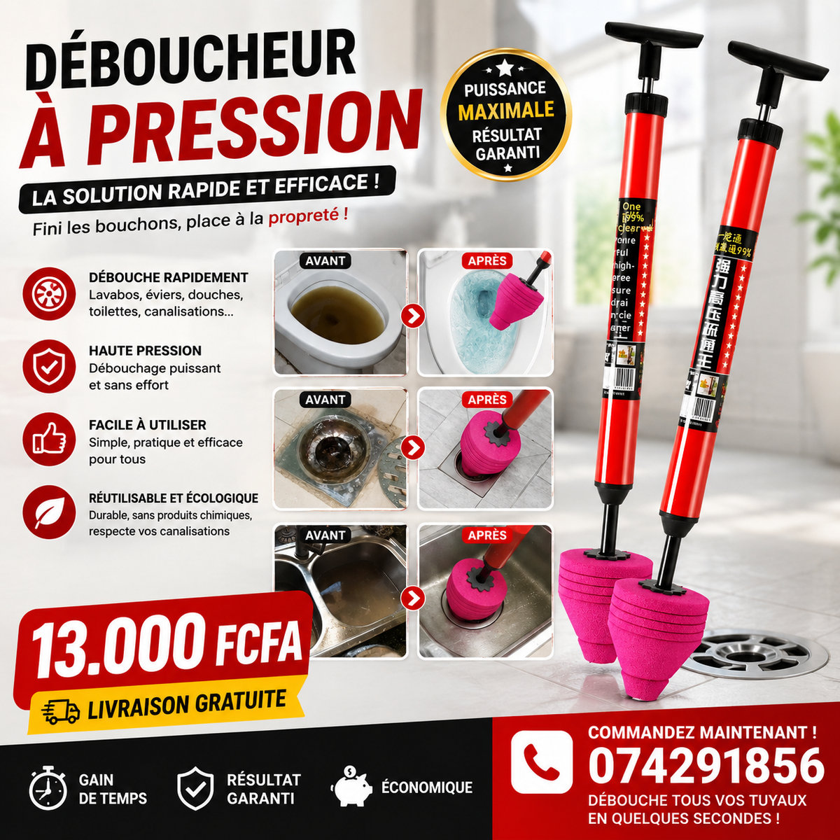 Déboucheur à pression qui ne ment pas!!